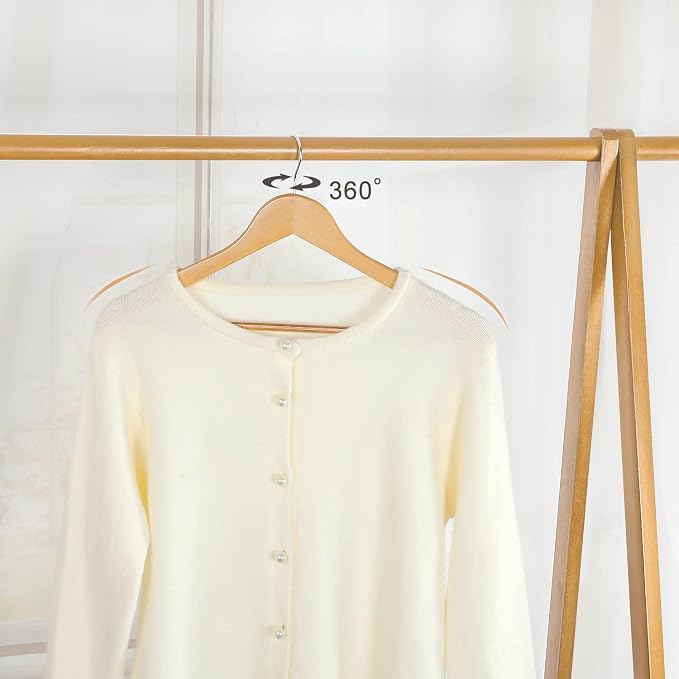 TOPIA HANGER Wooden Coat Hanger 20 Pack, Natural Wood Suit Hangers | Non Slip - Image 3