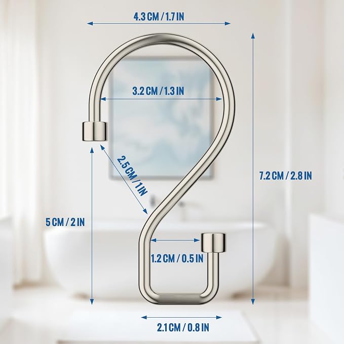 Goowin Shower Curtain Hooks, Rustproof Black Shower Curtain Rings, Kitchen - Image 3