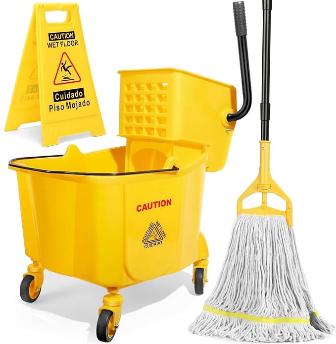 35 Qt Commercial Mop Bucket by EasyCleaningHappyLife