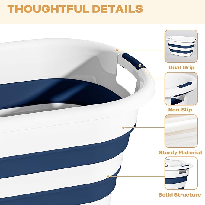 OOAMBB 43L Collapsible Laundry Basket Plastic | Pop Up Laundry hamper/Storage - Image 4