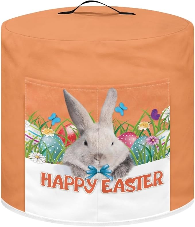 Easter Bunny Print Pressure Cooker Cover 3 qt,Kitchen Appliance Dust Cover for Round Pressure Cooker Rice Cooker,Easter Theme Air Fryer Cover,Toaster Cover