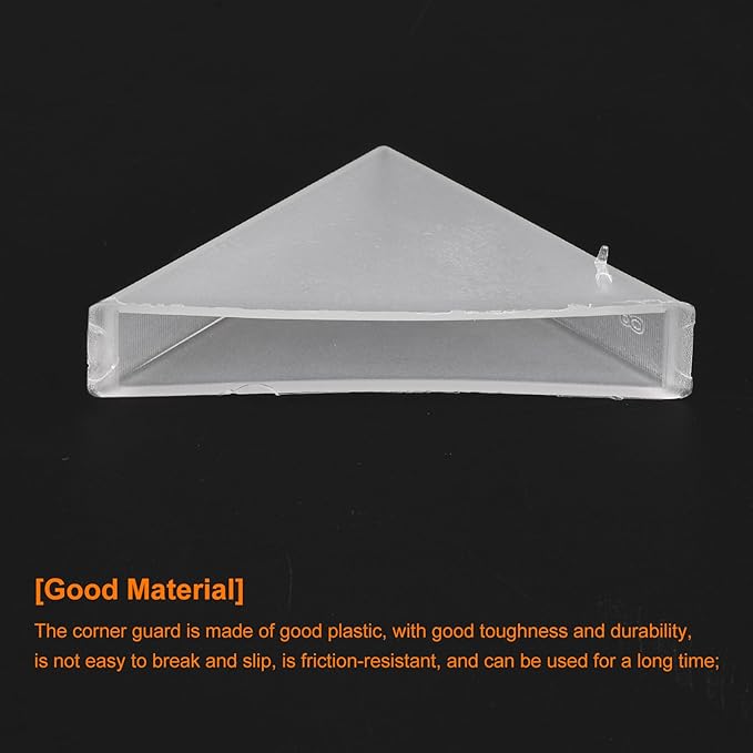 uxcell 20Pcs Plastic Corner Protectors 8x50mm Right Angle Shape Glass Corner Guards Cushion for Corner Protection of Glass, Mirror, Tile, White