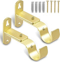 Adjustable Curtain Rod Brackets, Metal Window Drapery Rod Hanger Holders Hooks by AMZSEVEN