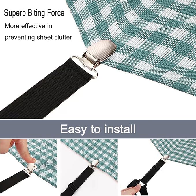 Bed Sheet Holder Straps, Upgrade Non Slip Sheet Clips, Fitted Sheet Holders - Image 7