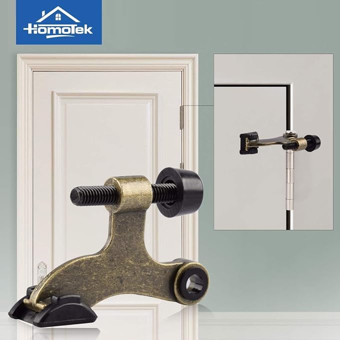 HOMOTEK 3 Pack Hinge Pin Antique Brass Door Stopper, Adjustable Deluxe Heavy - Image 5