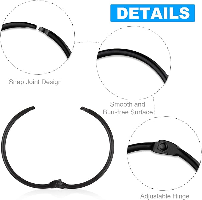 24 Pack Shower Curtain Rings, Rustproof Decorative Metal Round Shower Curtain - Image 3