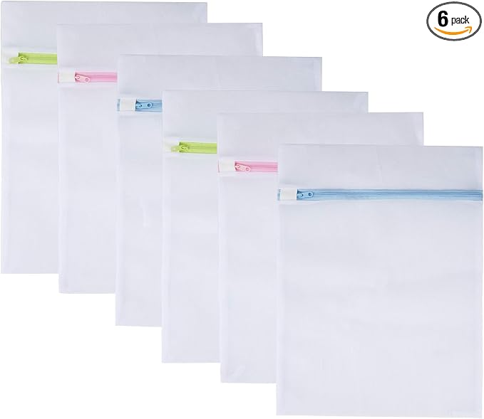 Mesh Laundry Bags 6pcs 16*12 Inch Laundry Wash Bag Colorful Zipper by Staruby