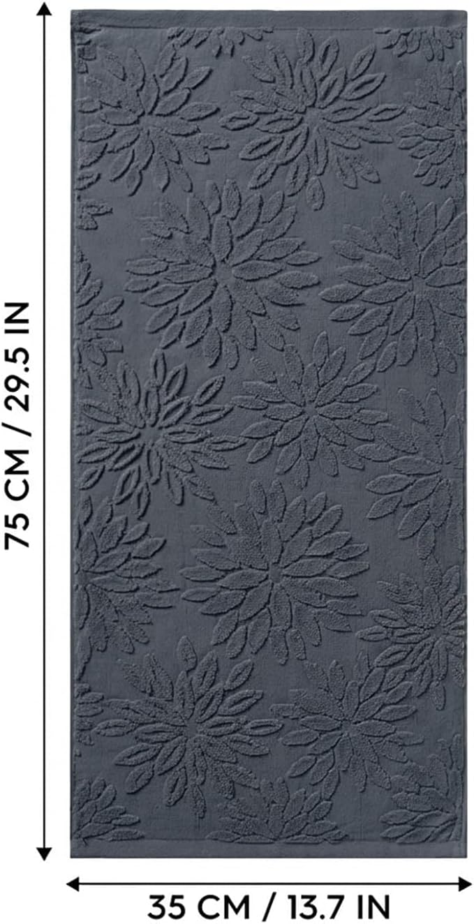 Artoid Mode 2 Pcs Grey 3D Dahlia Floral Jacquard Hand Towels - Image 7