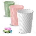 Lysam Bathroom Trash Can 3 Pack, 1.8 Gallon Small Trash Can by Lysam