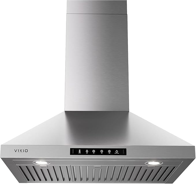 Wall Mount 30 Inch Range Hood 900 CFM,3-speed Gesture Sensing & Touch Control, Ductless/Ducted Convertible Kitchen Hood, Stainless Steel Kitchen Vent Hood with Permanent Baffle Filters