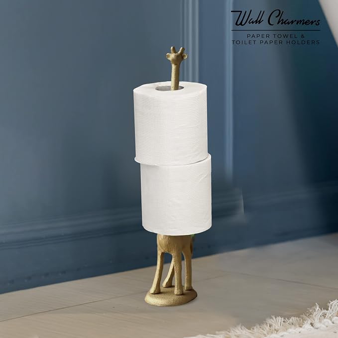 WallCharmers Gold Paper Towel Holder, Metal Toilet or Kitchen Paper Holder - Image 8