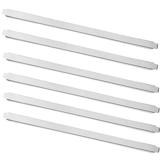 (Set of 6) 20" Stainless Steel Steam Table Adapter Bars – Hotel Pan Divider for Full & Fractional Size Pans (6, Top Lenth 21-inch, Bottom Lenth 20-inch)