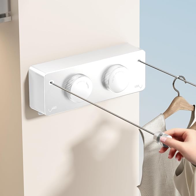 MUSTORN Retractable Clothesline Indoor, Non-Sagging Twin Clothes Line by MUSTORN
