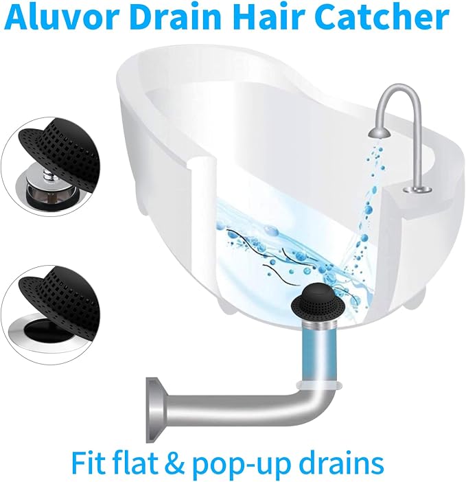 Aluvor Shower Drain Hair Catcher Bathtub Drain Cover Sink Drain Protector | - Image 3