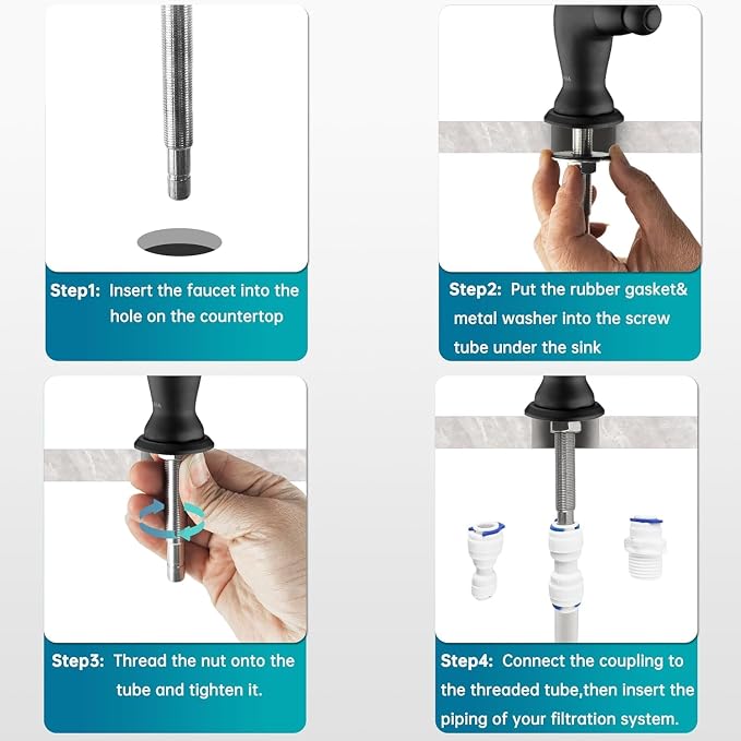 Delle Rosa Drinking Water Faucet, Stainless Steel Kitchen Water Filter Faucet - Image 7