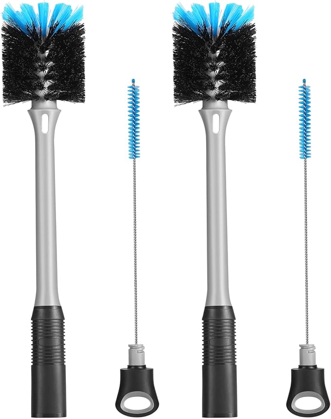 MOSOLAN 2-in-1 Bottle Brush and Straw Cleaner Brush, 2 Pack | Long Handle Water by mosolan