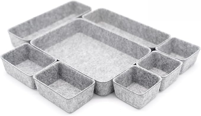 Desk Drawer organizers tray Felt storage bins aesthetics room décor - Image 7