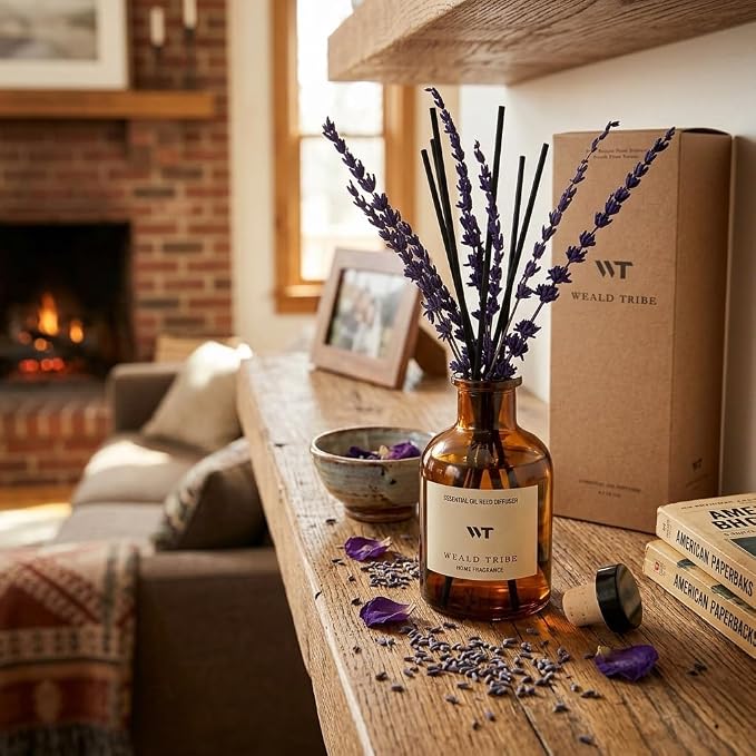 Reed Diffuser Set for Bathroom Air Fresheners Decor | Pure Lavender Scent Oil - Image 4