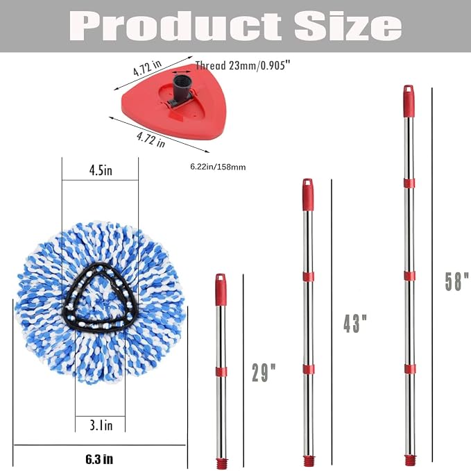 ANREKEYH Spin Mop Head, Handle Replacement - Image 4