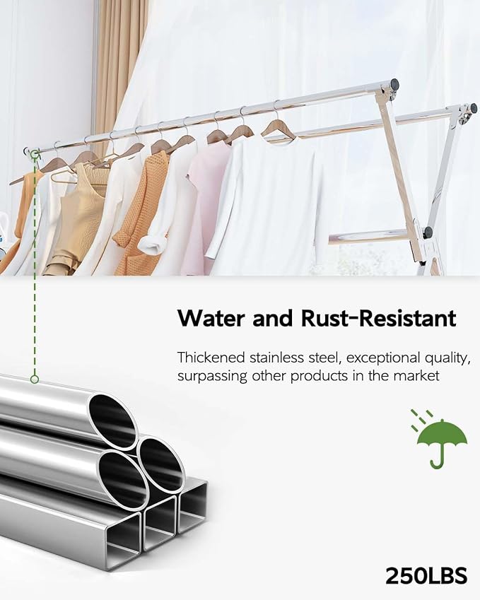 Vikaqi Clothes Drying Rack 79" Folding Indoor Outdoor, Drying Rack Clothing | - Image 6