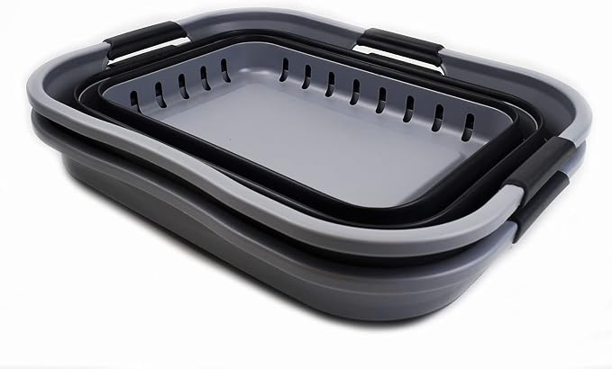 SAMMART Set of 2-30L Collapsible Plastic Laundry Basket - Image 2