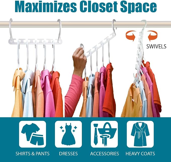 Wonder Hanger Max 20-Pack Space-Saving Hangers, 360° Hooks - Image 3
