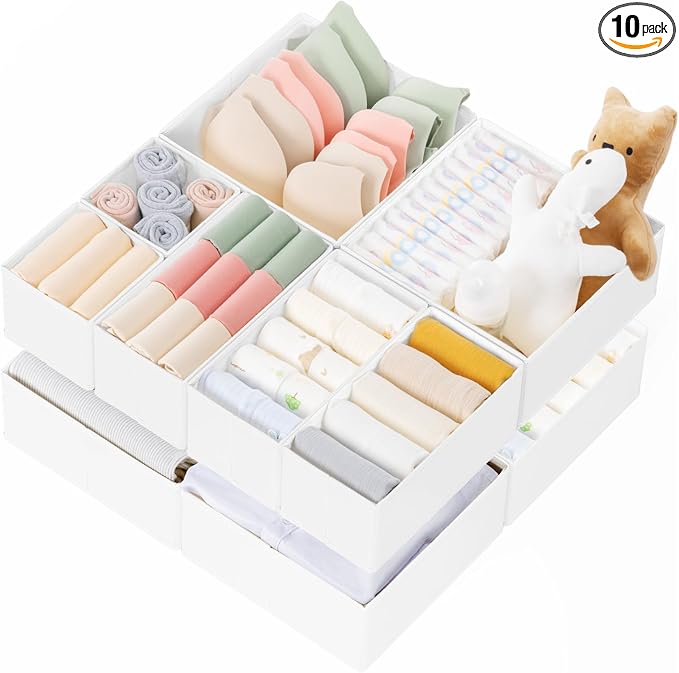 Drawer Organizer Clothes, 10 Pack Dresser Organizer by Criusia