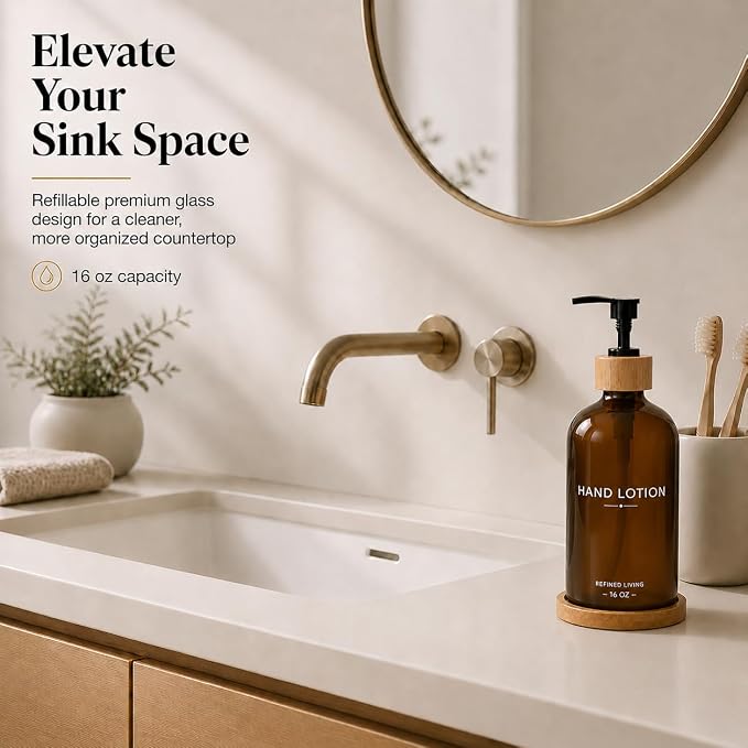 Dish Soap Dispenser, 16OZ Glass Kitchen Soap Dispenser - Image 2