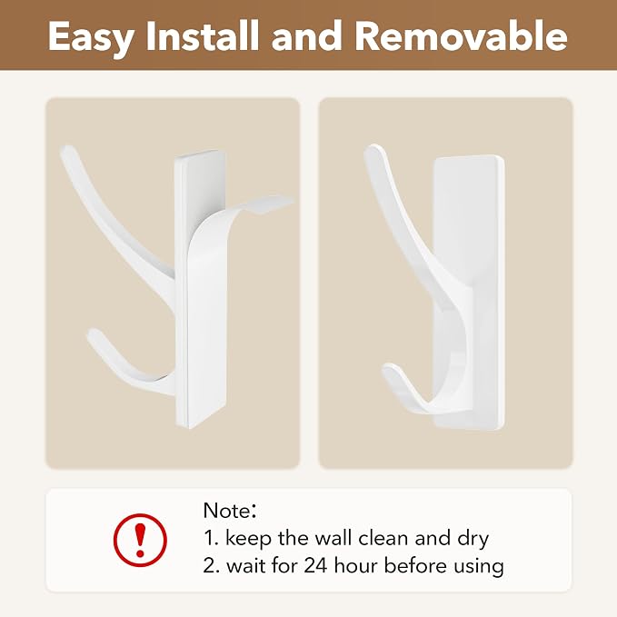 pickpiff White Self-Adhesive Hook, 13LB Hanger - Image 5