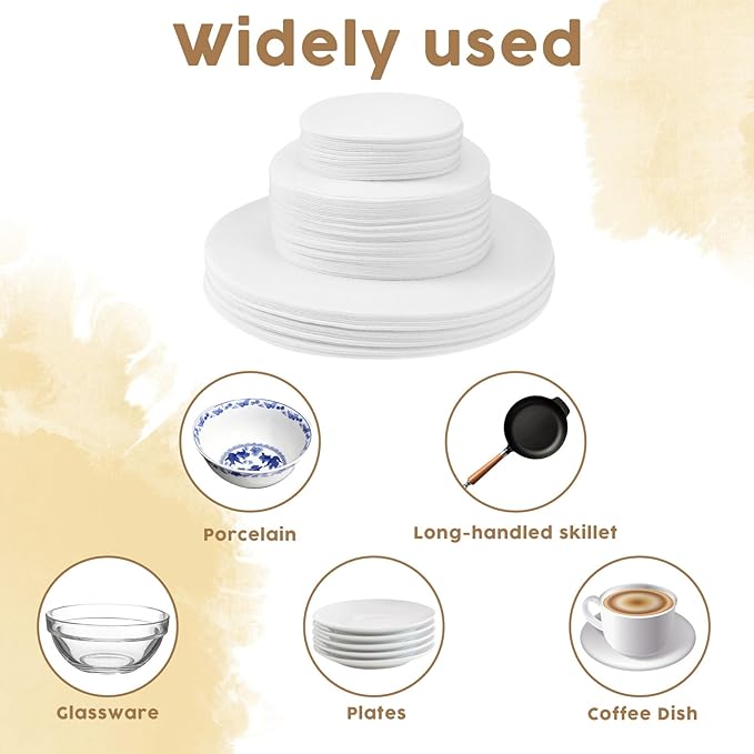 Plate China Storage Dividers 96 Pcs Felt Plate China Storage Containers Dividers Protectors Thick and Soft Dish Storage, Round Plate Separators Pads for Packing Stacking Cookware(3 Size)