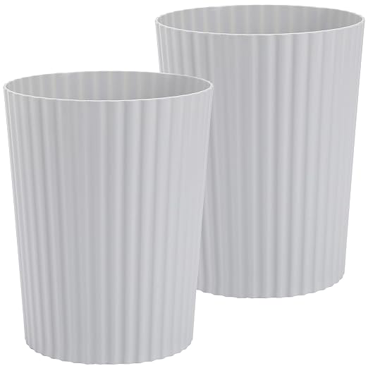 JiatuA Small Bathroom Trash Can Plastic Wastebasket Garbage Can Grey 2 Pack | by JiatuA