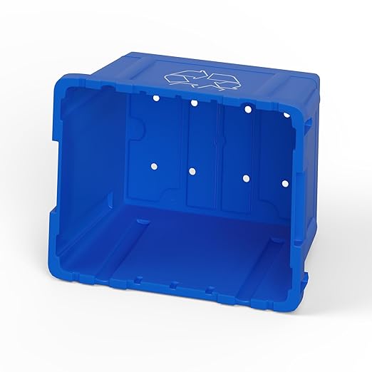 14 Gallon Rectangular Blue Recycling Bin | 6 Pack | Inside Outside Curbside | Stackable Box for Paper Plastic