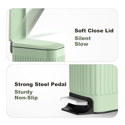 TrashAid Slim Bathroom Trash Can - Image 4