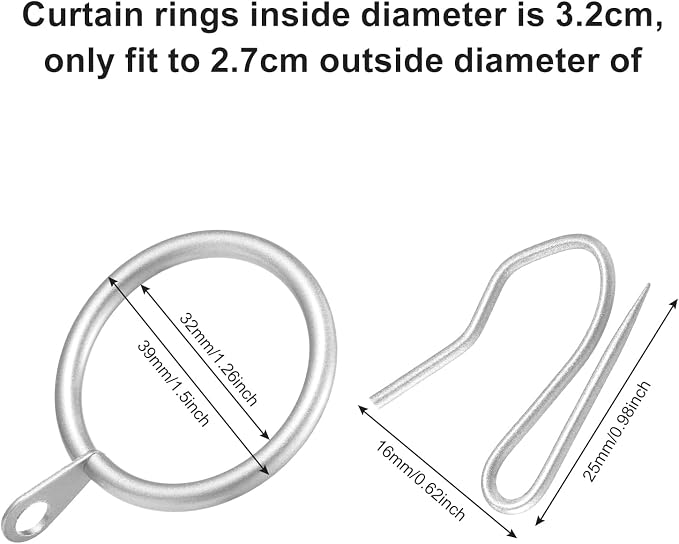 Hotop 30 Pcs Metal Curtain Rings - Image 2