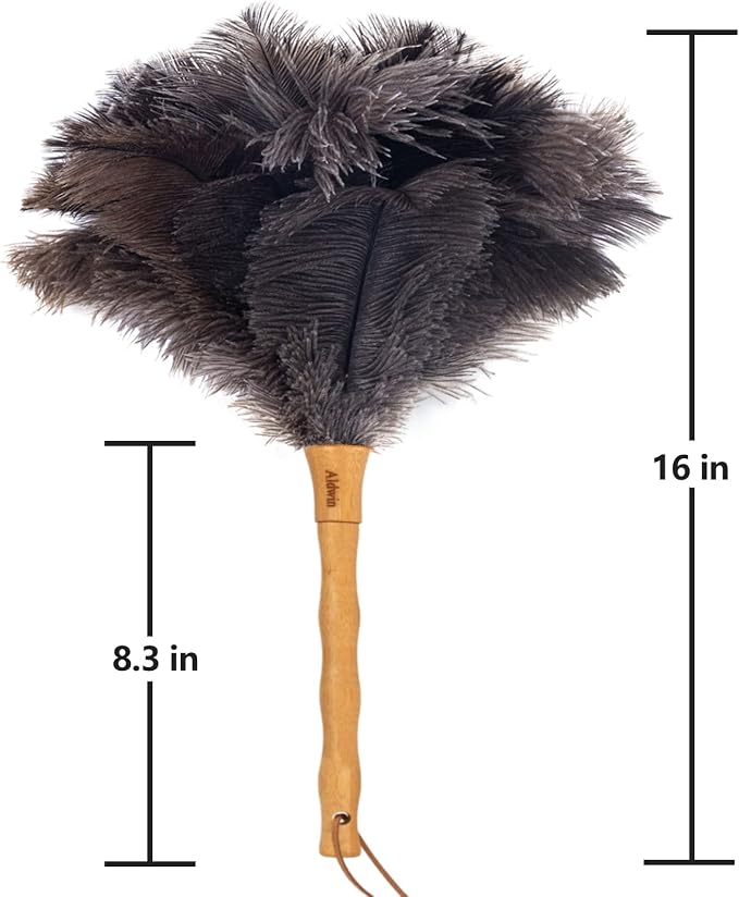 Aldwin 16" Gray Ostrich Feather Duster - Image 2