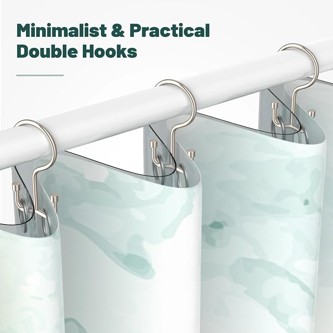 Shower Curtain Hooks, Shower Curtain Rings, Metal Shower Curtain Hangers Rust - Image 6