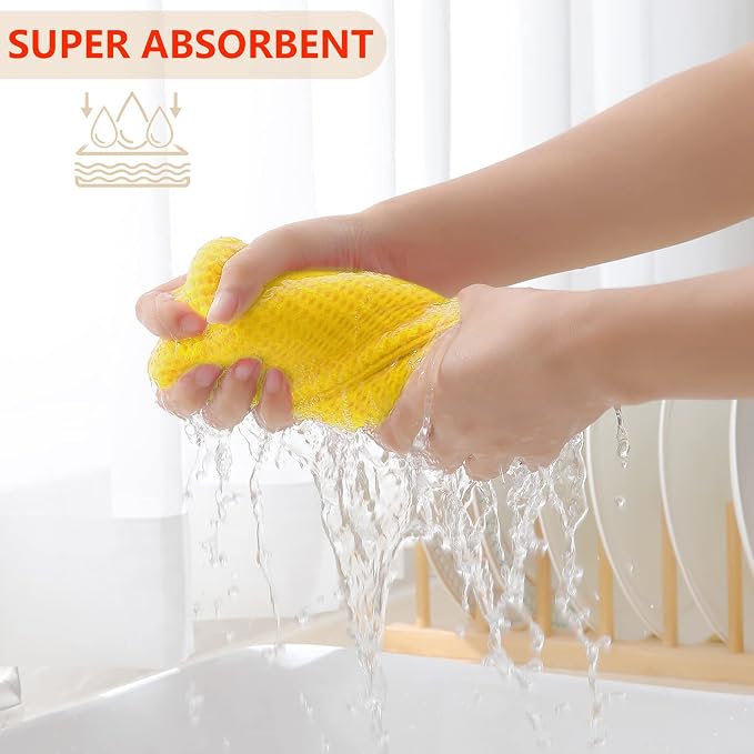 Homaxy 100% Cotton Waffle Weave Kitchen Dish Cloths 6-Pack, Ultra Soft - Image 3