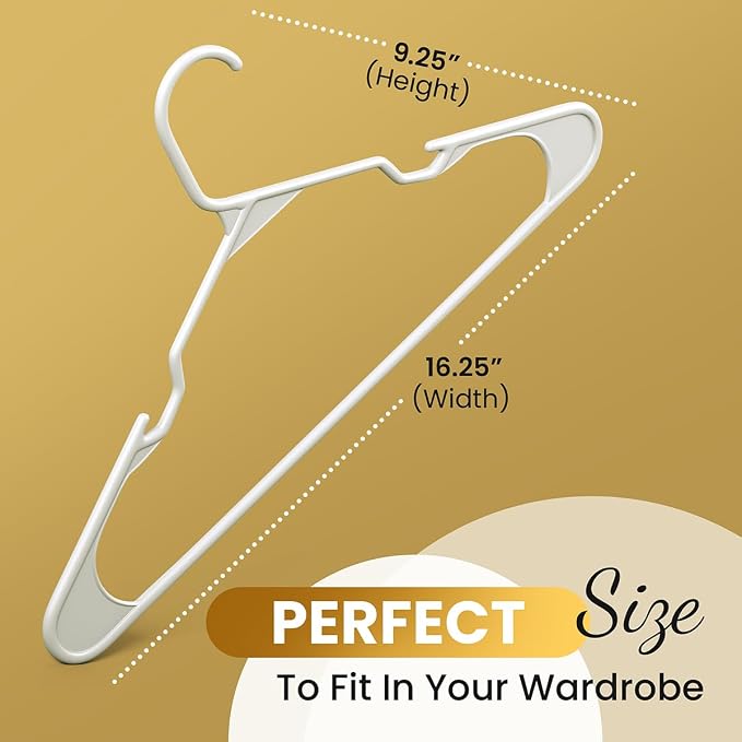 200 Pack Plastic Hanger for Shirt Pants Coats Dresses Skirts Suits Jackets - Image 4
