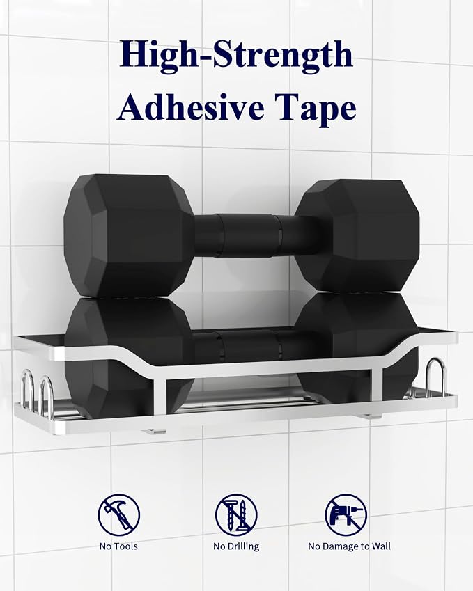 Kitsure Shower Caddy, Adhesive Shower Organizer - Image 4