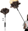 Telescopic Ostrich Feather Duster, 59-inch Naturally Fluffy | Handheld by Daieeparty
