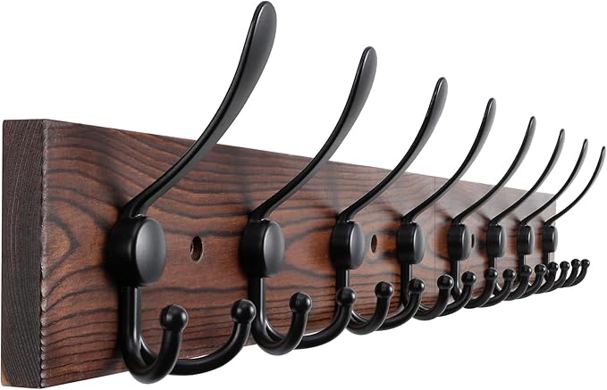 Kuhome 32.2'' Large Coat Rack Wall Mount Coat Hooks Coat Hanger by Kuhome