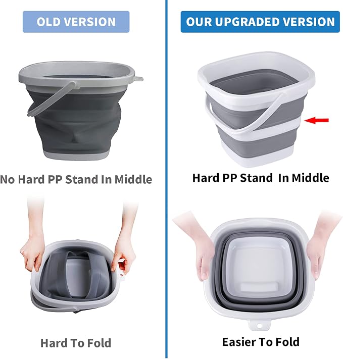 2 Pack Collapsible Buckets 5L 1.3Gallon Small Cleaning Bucket - Image 3