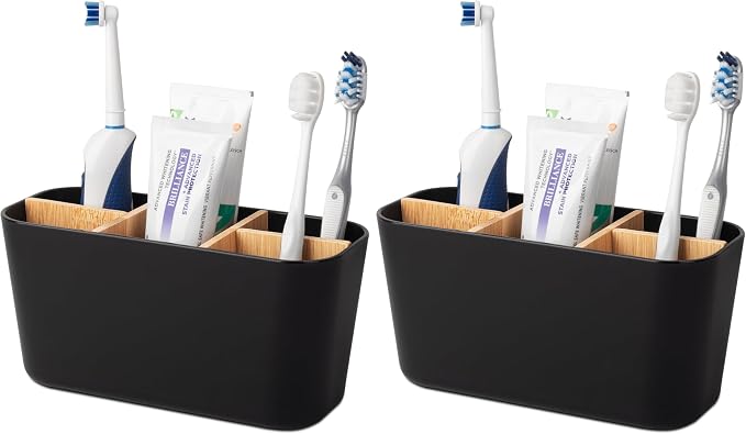 Toothbrush Holders Electric Tooth Brush and Toothpaste Organizer by Heagoale