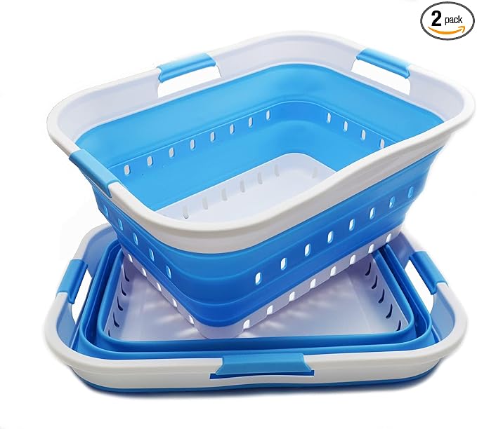 SAMMART 42L Collapsible Plastic Laundry Basket by SAMMART