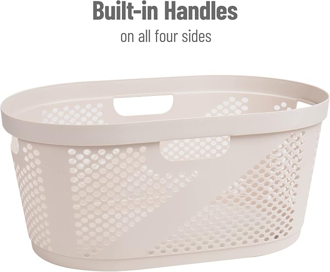 Mind Reader 40L Laundry Basket, Clothes Hamper, Premium Wicker Design - Image 5