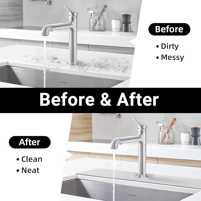 LOPNUR Cuttable Faucet Mat for Kitchen Sink, Long 29x5.5 Inch, Dark Grey | - Image 8