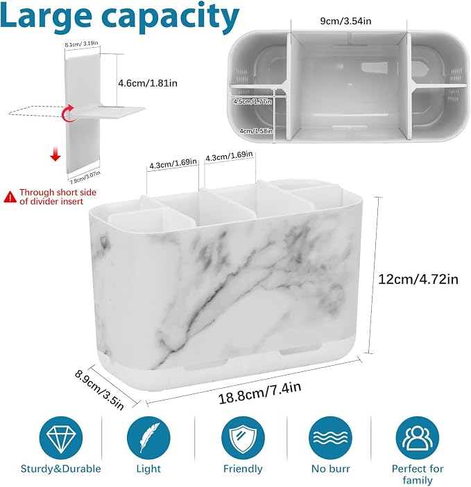 Boperzi Toothbrush Holders for Bathrooms Organizers and Storage, Large Tooth - Image 6