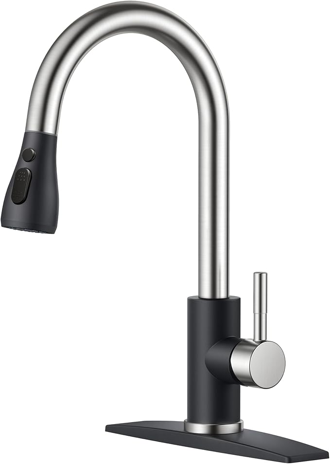 FORIOUS Kitchen Faucets, Pull Down Sprayer, Stainless Steel, Single Handle by FORIOUS