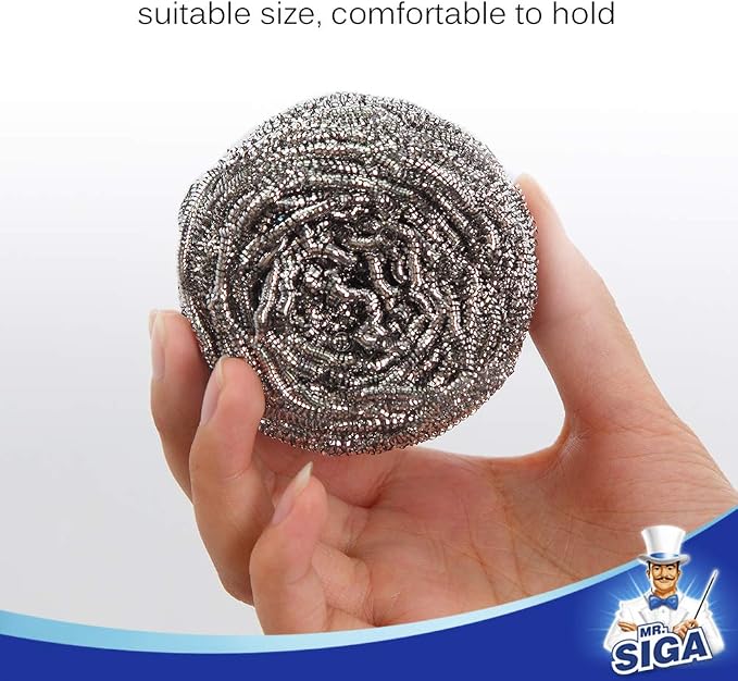 MR.SIGA Stainless Steel Scourer, Steel Wool Scrubbers, metal scrubbers - Image 7