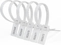 Heavy Duty Plastic Security Seal - Self Locking Tamper Evident Shipping Tags, Numbered Pull Tight Securing Straps for Truck Trailer, Length 337 mm 13.2" (White 100 PCS)